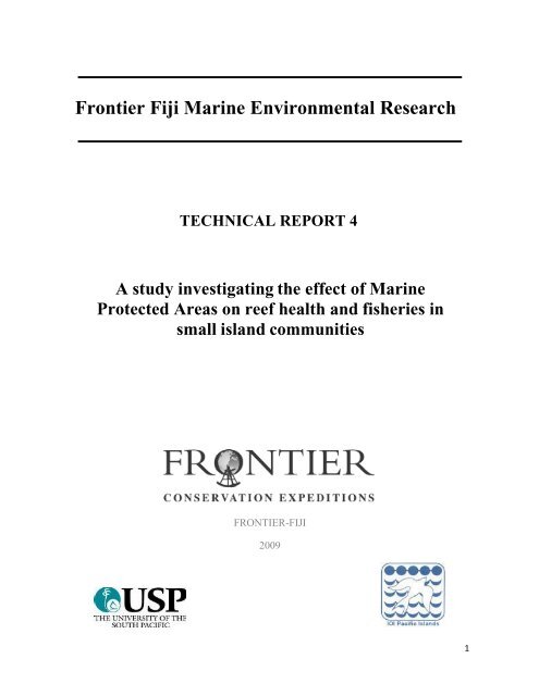 Frontier Fiji Marine Environmental Research - Frontier-publications ...