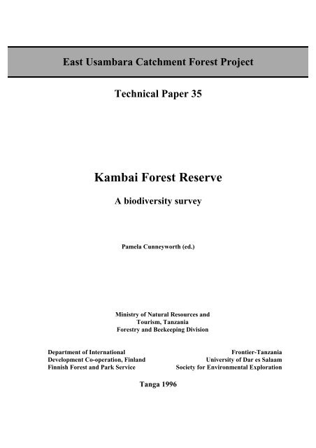 East Usambara Catchment Forest Project Technical Paper 35 ...