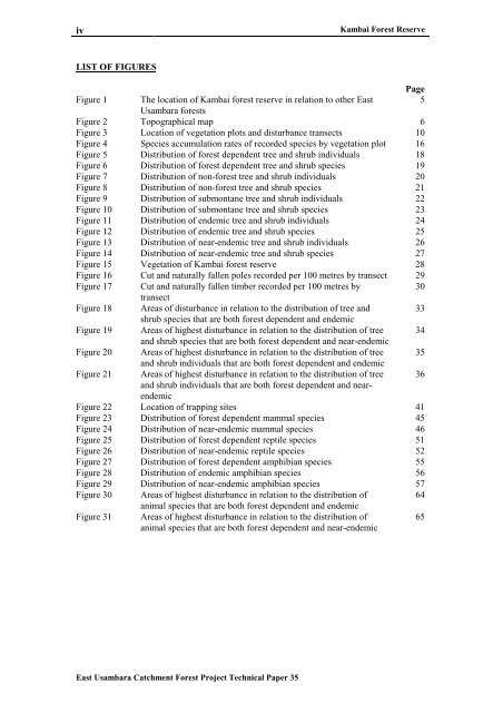 East Usambara Catchment Forest Project Technical Paper 35 ...