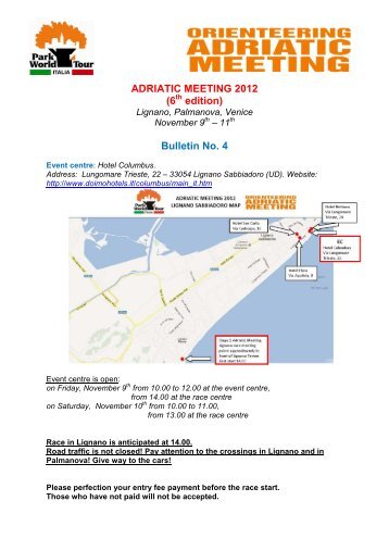 ADRIATIC_MEETING_2012Bulletin eng_4_agg8nov - Orienteering