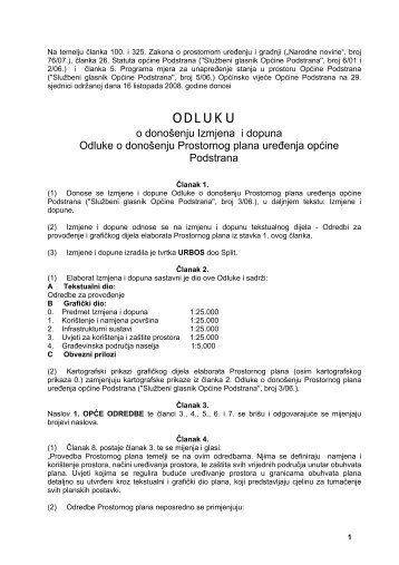 Odredbe - OpÄina Podstrana