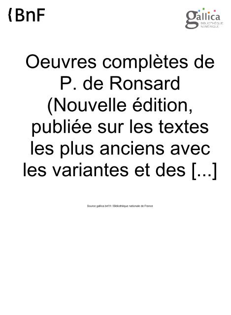 Ronsard Pierre De 1524 1585 Oeuvres Warburg Institute