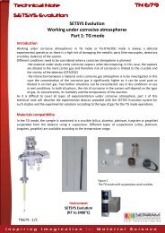 SETSYS Evolution - Working under corrosive atmospheres - Setaram