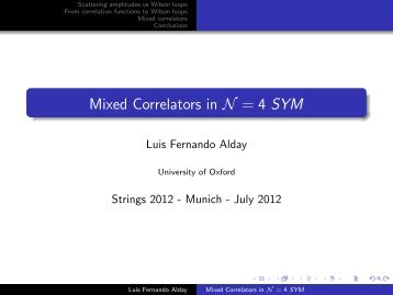Mixed Correlators in N=4 SYM - MPP Theory Group