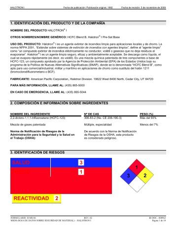 MATERIAL SAFETY DATA SHEET - Amerex Corporation