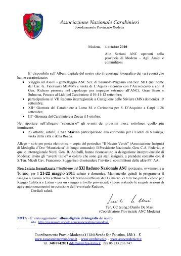 Associazione Nazionale Carabinieri - Sezioneanaidimodena.it