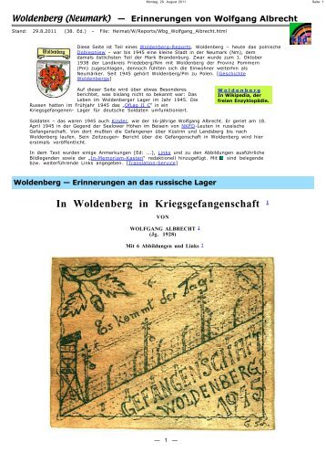 In Woldenberg in Kriegsgefangenschaft 1 - Dobiegniew ...