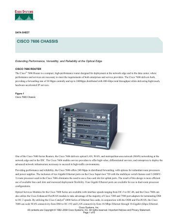 CISCO 7606 CHASSIS - Spectra