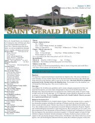 Weekly Bulletin - January 1, 2012 - Saint Gerald Catholic Church