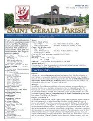 Weekly Bulletin - October 28, 2012 - Saint Gerald Catholic Church