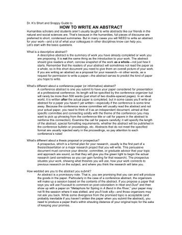 How to write an abstract for master