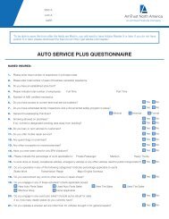 AUTO SERVICE PLUS QUESTIONNAIRE - AmTrust North America