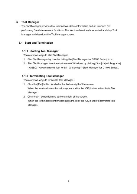 Data Maintenance Tool for DT700 Series - NEC Corporation of ...