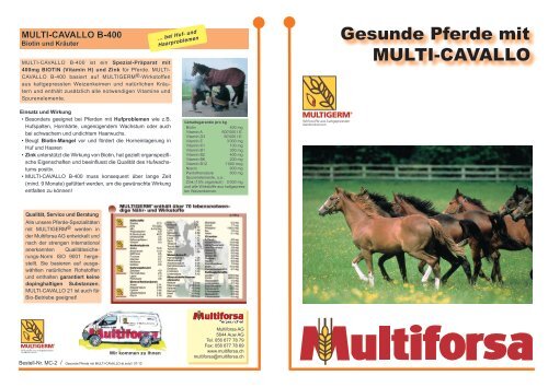 MULTI-CAVALLO Pferde-Spezialitäten mit MULTIGERM - Multiforsa