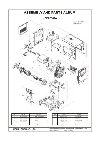 ASSEMBLY AND PARTS ALBUM - Kipor Power Systems