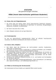 STATUTEN des gemeinnÃ¼tzigen Vereines VÃGS (Verein ...