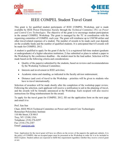 ieee student travel grant