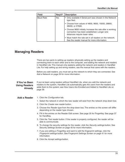 HandNet Lite Manual - Security Technologies