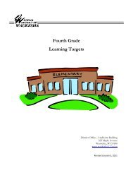 Fourth Grade Learning Targets - Waukesha School District
