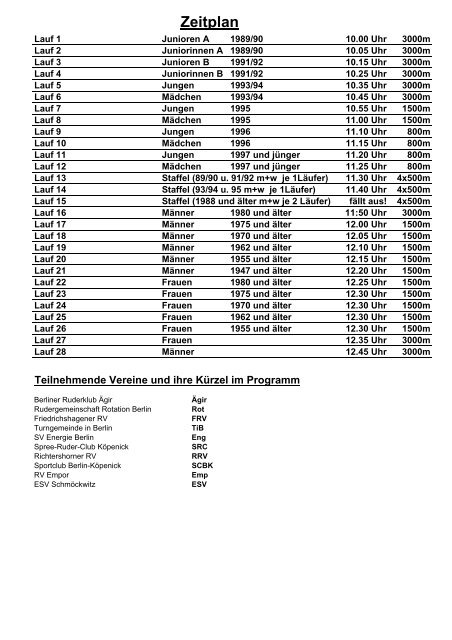 Zeitplan - Rudergemeinschaft Rotation Berlin e.V.