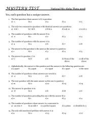 2008 Mystery Test - Mu Alpha Theta