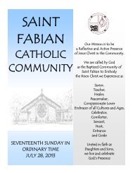 17th Sunday in Ordinary Time - Saint Fabian Catholic Church