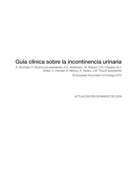 GuÃ­a clÃ­nica sobre la incontinencia urinaria - European Association ...