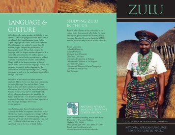 Zulu - National African Language Resource Center - Indiana ...