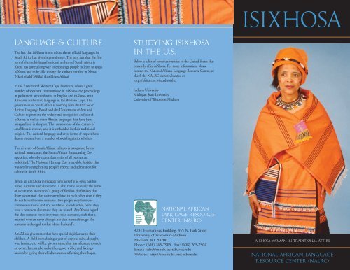 isixhosa - National African Language Resource Center - Indiana ...