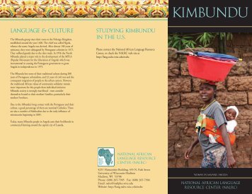 KIMBUNDU - National African Language Resource Center