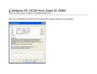 â Windows XP, DCOM Error Event ID 10005 - Eddie Jackson