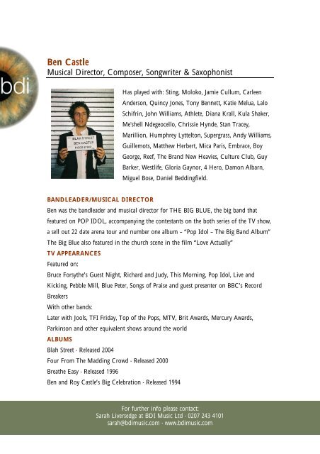 Composer's Bio: DOWNLOAD HERE (PDF FILE) - bdi music ltd