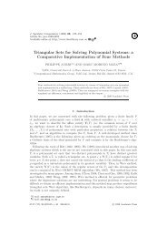 Triangular Sets for Solving Polynomial Systems - Computer Science