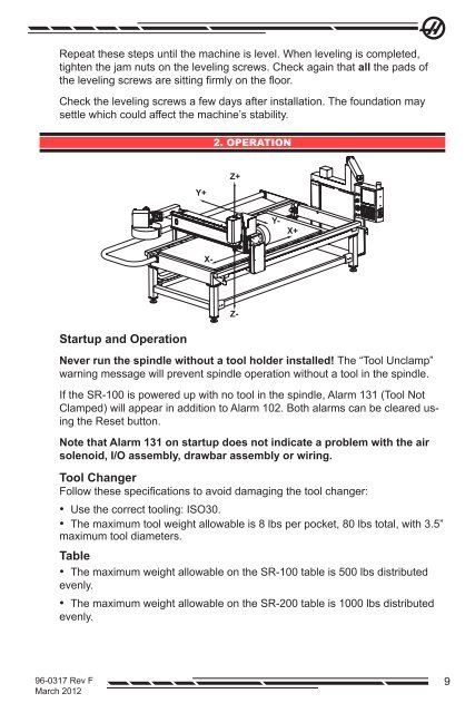 Sheet Router (SR-100) - Haas Automation, Inc.