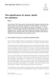 The significance of Jesus' death for salvation
