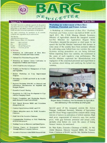Volume 9 No.2 - Bangladesh Agricultural Research Council