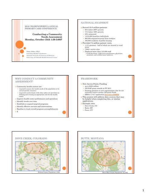 Conducting a Community Needs Assessment Handouts