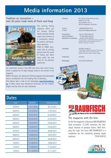 Media information 2013 Dates - Fisch und Fang