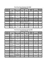 2008-2009 class schedules
