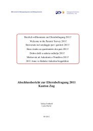 Abschlussbericht zur Elternbefragung 2011 Kanton Zug