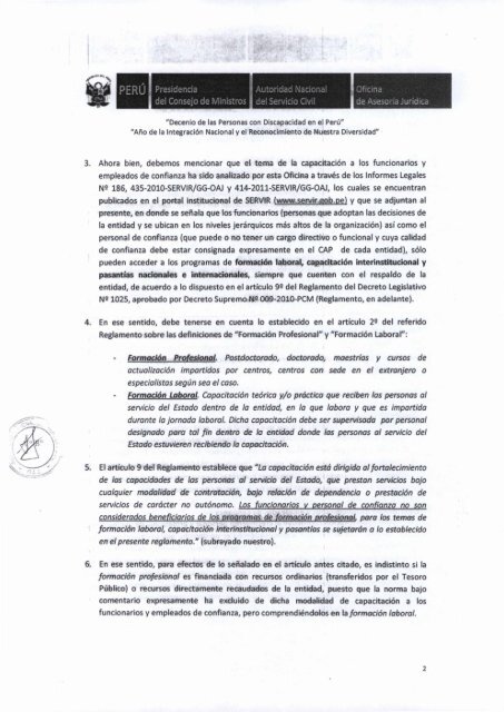 Autoridad Nacional del Servicio Civil Presidencia de ... - Servir