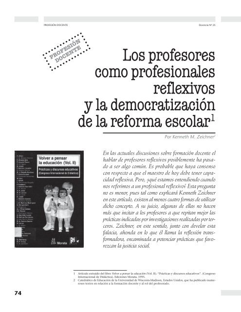 Los profesores como profesionales reflexivos y ... - Revista Docencia