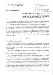 Convocatoria - Servizos de Persoal - Universidade de Vigo