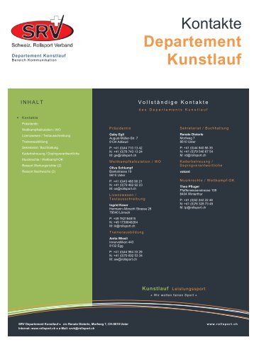 Kontakte Departement Kunstlauf