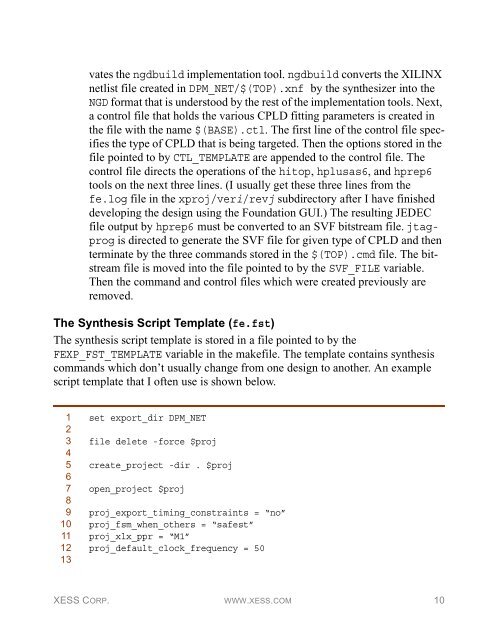 Running Foundation from a Makefile - Xess