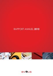 RAPPORT ANNUEL 2010 - Evolis