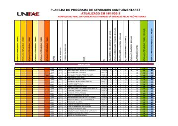 planilha do programa de atividades complementares ... - Fae