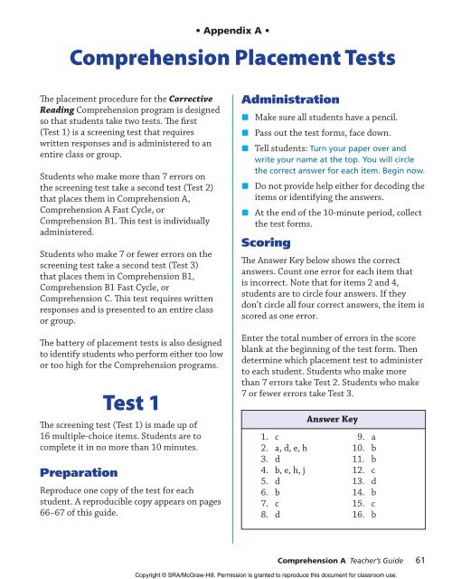 Corrective Reading Decoding Placement Test Corrective Reading Decoding Placement Test