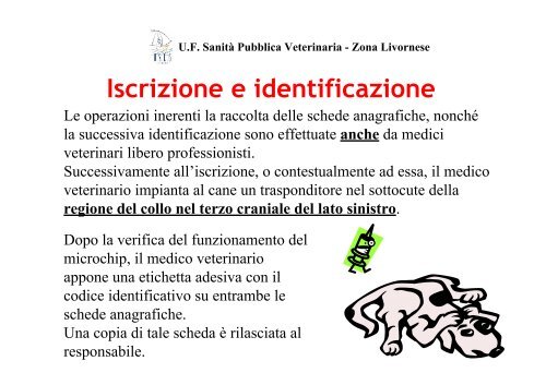 La nuova Legge Regionale sull'Anagrafe Canina. - USL 6 - Livorno