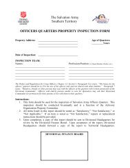 Officer's Quarters Inspection Form